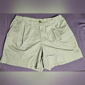 A New Day Sage Green Button Shorts